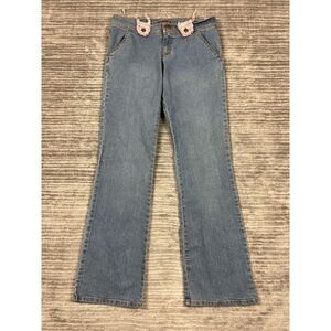 Bebop Jeans Juniors 9‎ Blue Denim Bootcut Cotton Blend Casual Trim